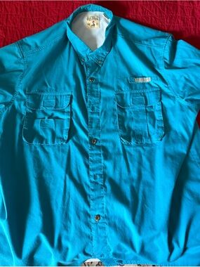 RedHead Men’s Bright Turquoise Button-Down Utility Shirt